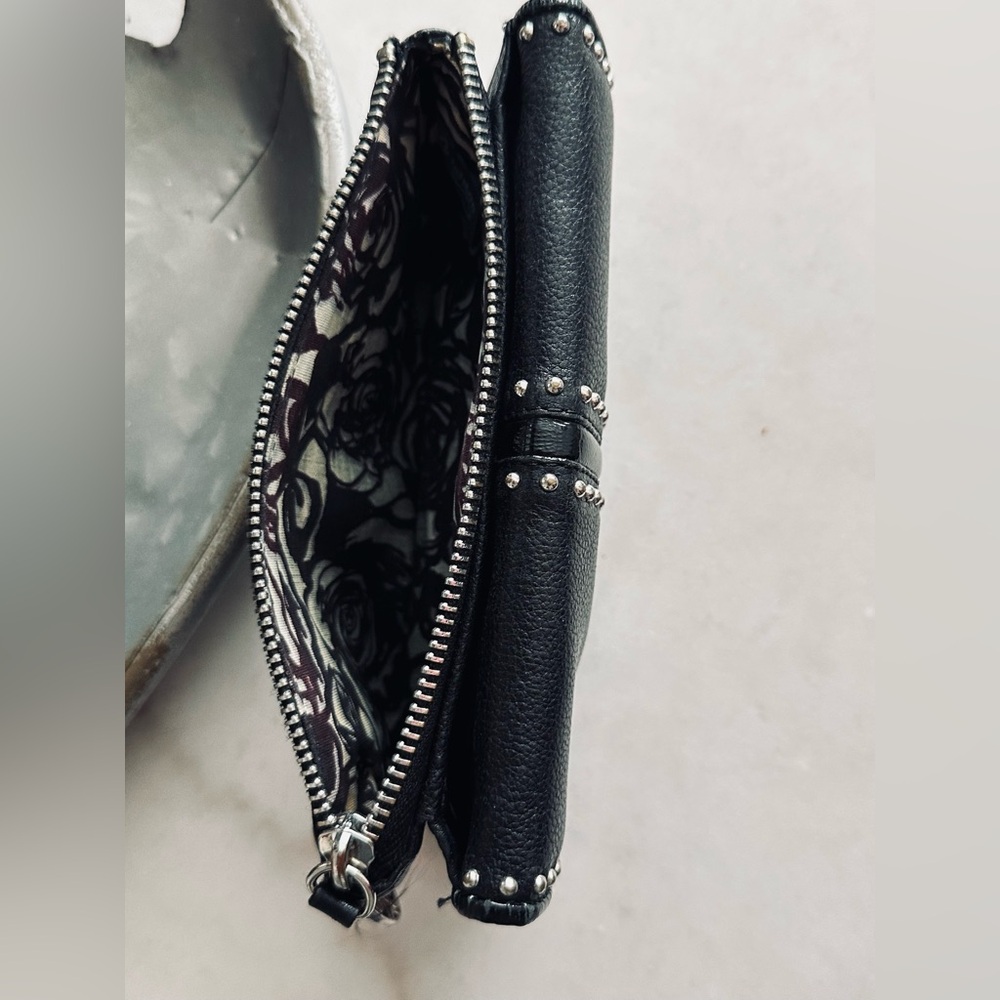 Brighton Black Leather Wallet with Silver Accents - Picture 5 of 7